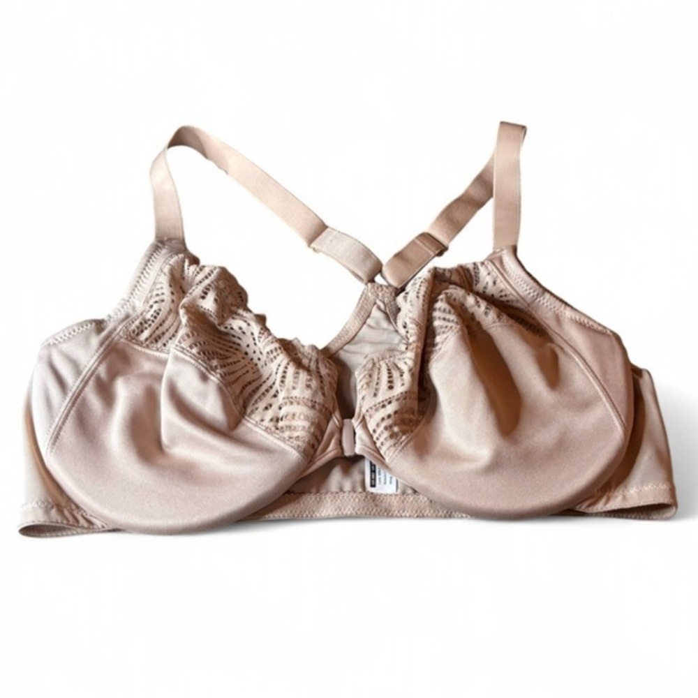 Hisea Lace Minimizer Bra 38D Beige Nude Full Coverage Underwire